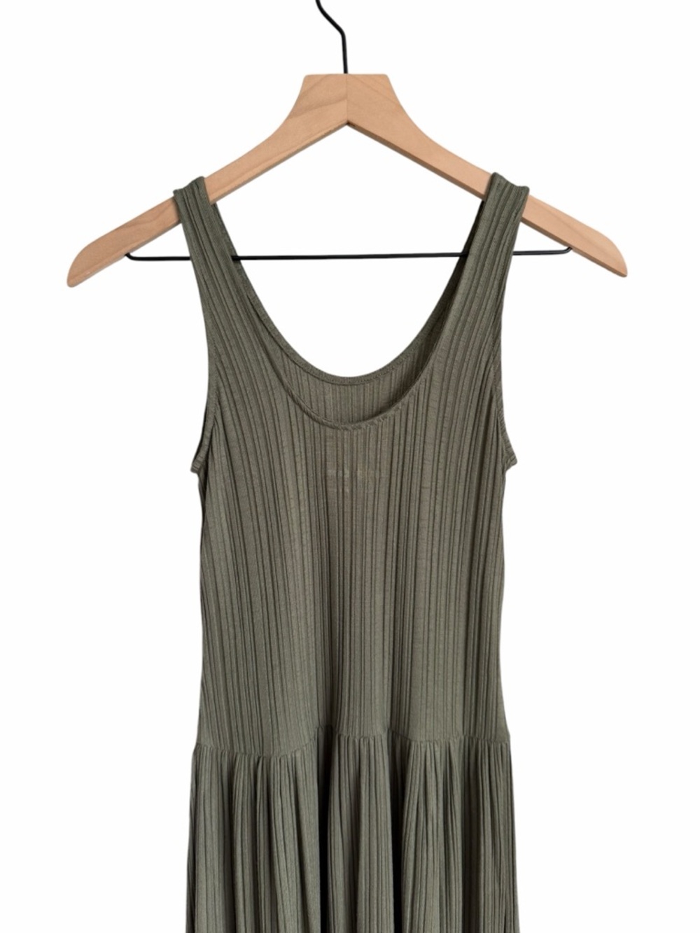 Everlane The Rib Soft Knit Scoop Neck Dress Olive Green Size XS - Picture 8 of 11